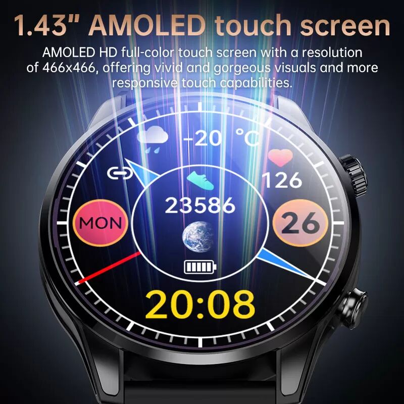 INF GPS Bluetooth Anruf Smartwatch - Silber