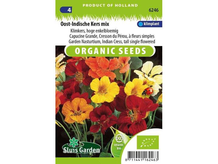 Tropaeolum Majus zaden Oost-Indische Kers BIO