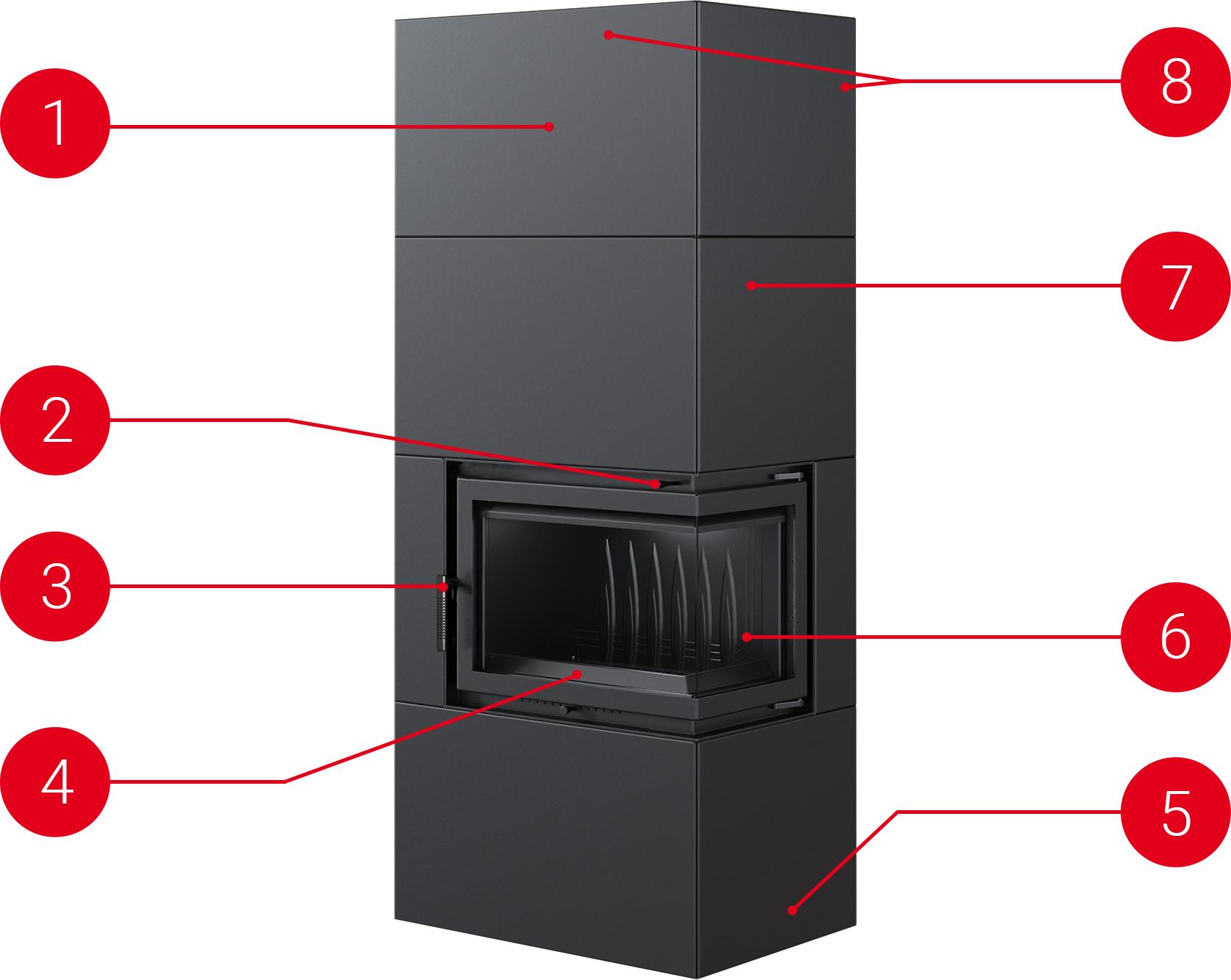 Kamineinsatz Simple Box 8 kW Ø 200 Black