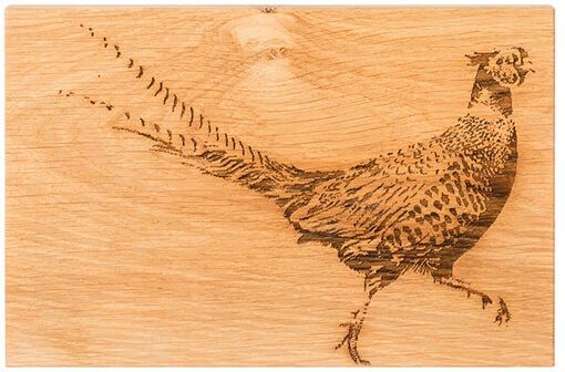 Selbrae House Just Slate Company Pheasant 30cm Oak Serving Board