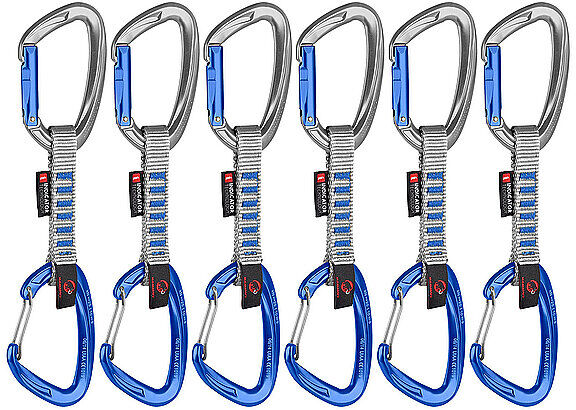MAMMUT 6er Pack Crag Keylock Wire 10 cm Indicator Express Set silber B