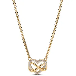 Pandora 362666C01-50 Damen-Kette Funkelndes Unendlichkeits-Herz Goldfarben