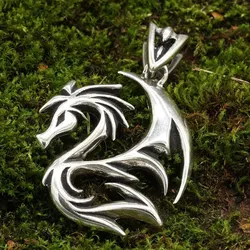 Drachensilber Drache Schmuck Silber Kette Tattoo Stil 925 Silber - Silber