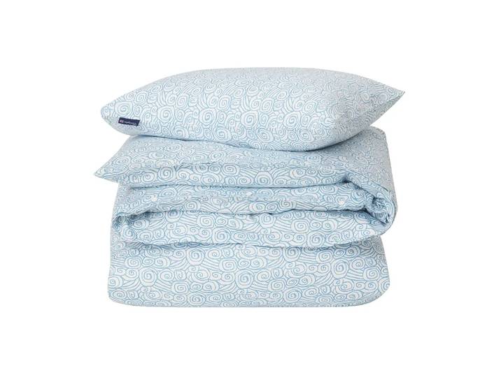 Lexington Ensemble de lit Wave Printed Cotton Sateen White-Blue, 2 örngott
