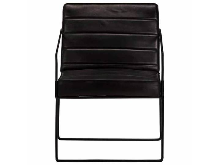 NEW Fauteuil Noir Cuir véritable légère et confortable_25229