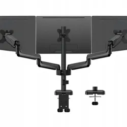 Neuer Triadyn AdaptTriMount Schreibtischhalter für drei Monitore 17–32" ergonomisch verstellbar drehbar TRD-BLK-A3AL