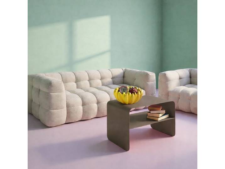 Table basse Lounge 58 x 44 x 37cm Gris/Taupe