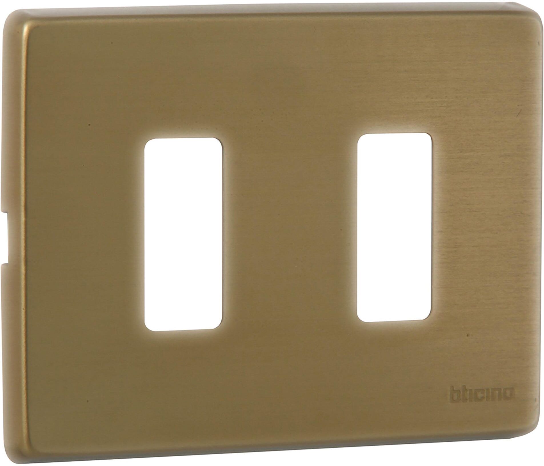 BTicino PLACCA 2 MODULI BRONZO  MAGIC