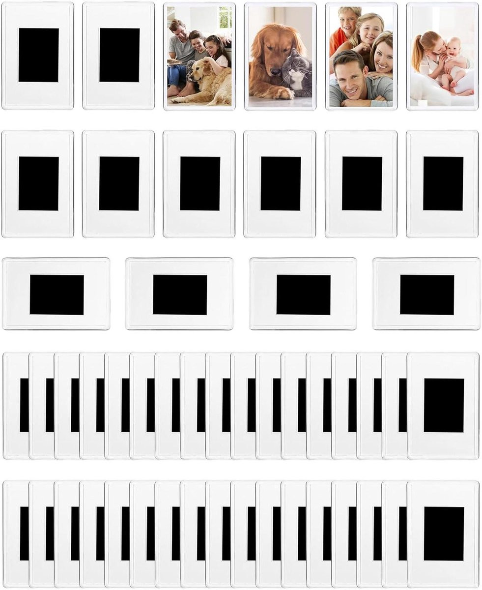50 stuks Magnetische fotolijstjes - Transparante acryl mini lijstjes voor op de koelkast