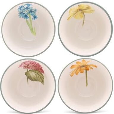 "Noritake Colorwave Graphite Set of 4 Floral Mini Bowls, 4"""