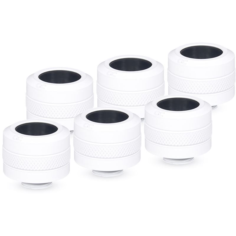 Alphacool Eiszapfen PRO 16mm HardTube Fitting G1/4 - Sixpack, weiss