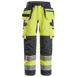 Snickers ProtecWork, Arbeitshose, mit multifunktionalen Holstertaschen und symmetrische Beintaschen, Klasse 2n 54 signalgelb-navy