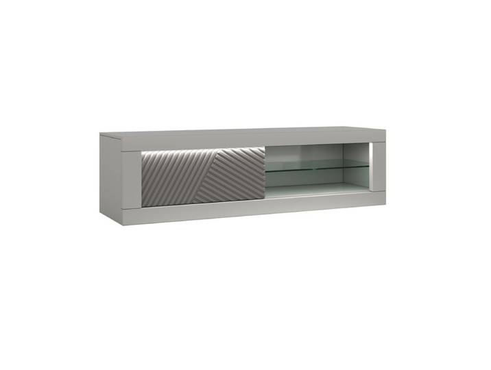 Meuble TV 1 porte coulissante JANE Gris