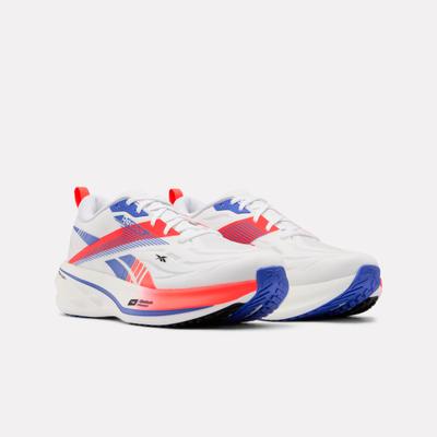 Laufschuh REEBOK "FLOAT PREMIER", Herren, Gr. 41, weiß, rot, blau, Synthetik, Textil, Schuhe Laufschuh, für tägliche Straßenläufe