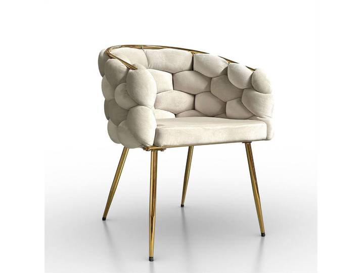 Lookway Armlehnenstuhl Blossom, Beige, 65x80x58 cm, Esszimmer, Stühle, Armlehnstühle