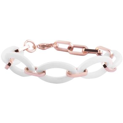 Gliederarmband ADELIA´S "Armband – Gliederarmband aus Keramik 21 cm", rosa (weiß), Armbänder, Damen, 21cm, Gliederarmband, Ein Geschenk, das Freude macht