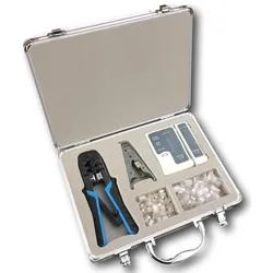 Datacom, Multimeter, NETWORK KIT (TESTER, krimp 8p+6p, Stripper, plugy) (Kabeltester)