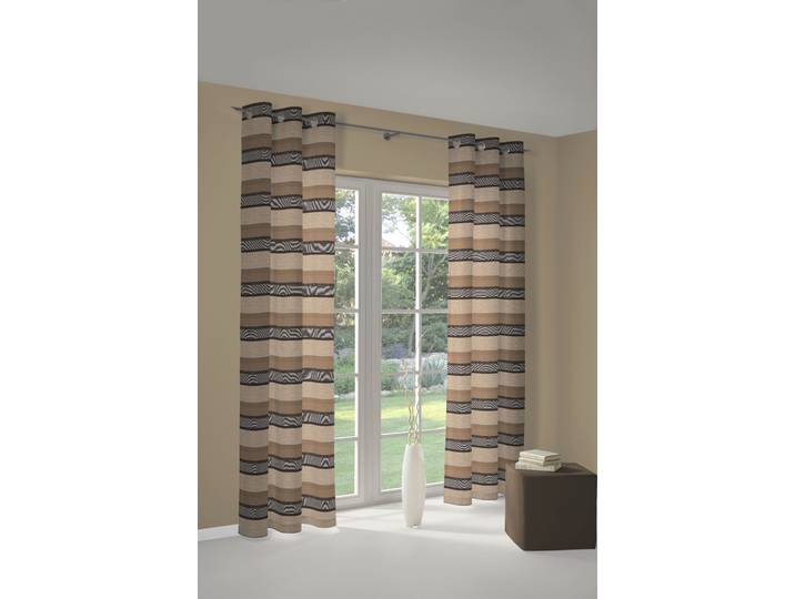 Vorhang WIRTH Menorca Gr. 4, beige, B:135cm H:245cm, Baumwolle, Polyester, Gardinen, Vorhang