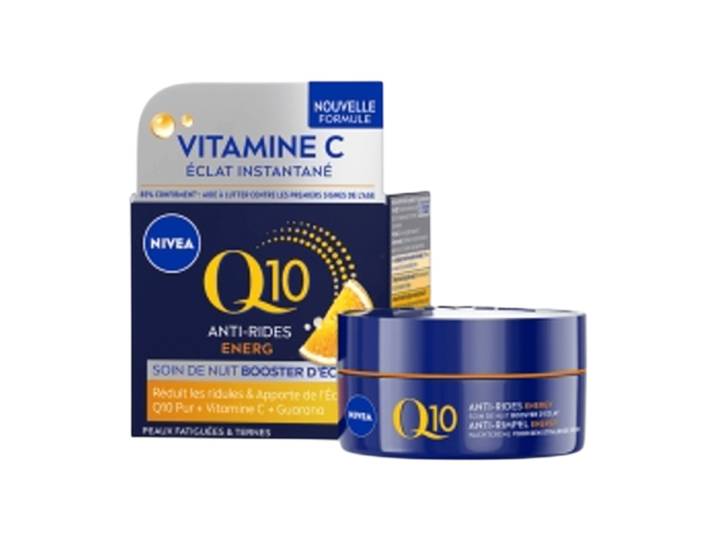 NIVEA Q10 Énergie - Crème de nuit anti-rides pour peau fatiguée et terne - 50 ml