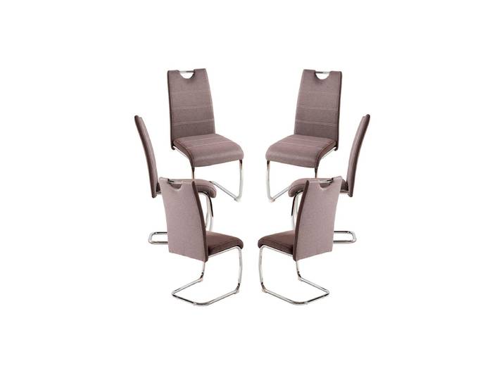 6er Set Hallen Stoff Stühle - Gris