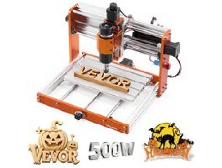 VEVOR Routeur CNC Broche 500 W Machine de Gravure CNC 3 Axes pour Fraisage Bois Acrylique Alu Métaux Tendres, Contrôleur Hors Ligne, 6 Fins de Course, Arrêt d'Urgence, Zone de Travail 300x180x80 mm