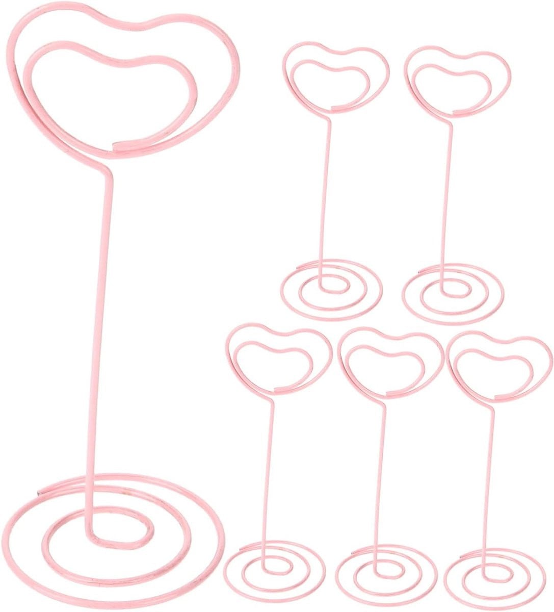 Hartvormige tafelnummerhouders en memo clips voor feestdecoratie, Gekleurd, B/D/H: 4 x 4 x 4 cm