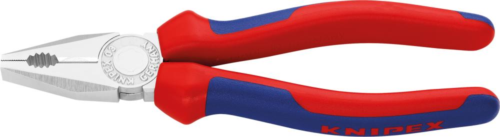 KNIPEX Kombizange aus Spezial-Werkzeugstahl, Kopf verchromt, Griffe mit Mehrkomponenten-Kunststoffhüllen
