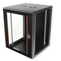 Roline 19-Zoll Wandgehäuse Basic Plus 15HE (19 Zoll Rack), Serverschrank, Grau, Schwarz