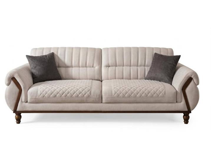 Xlmoebel 2-Sitzer Beiges weiches 2-Sitzer-Sofa Stoffsofa modern Designersofa Wohnzimmer, 1 Teile