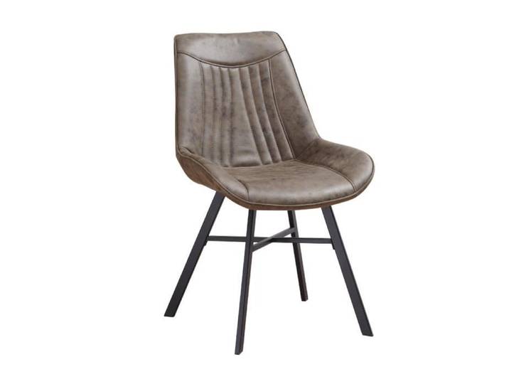 Chaise de salle à manger industrielle en éco-cuir vert - DIMEHOUSE - Jada - Confortable et robuste