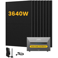 Anker SOLIX Solarbank 3 E2700 Pro Solaranlage, mit 8 x 455W Bifazialen Solarmodulen, by Powerness - 2.7kWh / 1 x Smart Meter / Standardversand