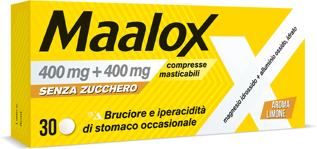 Maalox Senza Zucchero Aroma Limone 30 Compresse Masticabili