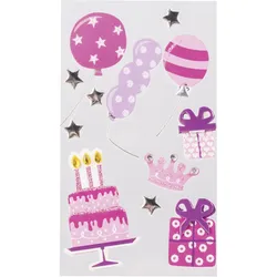 6x Heyda, Sticker, Sticker-Etikett Party Girl 7 Stück bunt (7 Sticker)