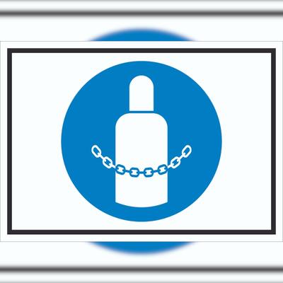 HB-Druck Gasflaschen sichern Symbol Schild A6 Rückseite selbstklebend