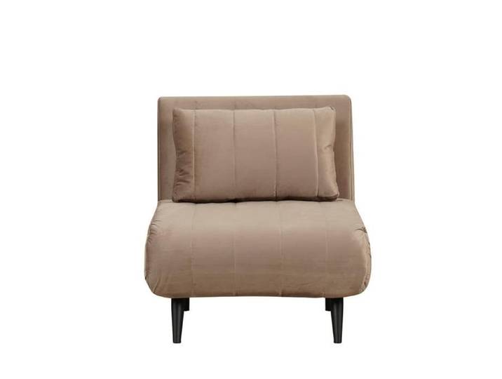 Livin24 Fauteuil convertible lit 80 x 190 cm Hanna en velours taupe