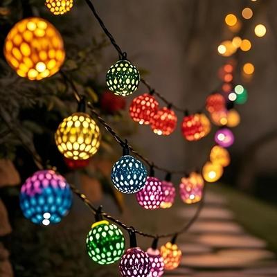 Uplifted Finds Moroccan Solar Globe String Lights   Colorful Waterproof Fairy Lighting For Garden, Fence & Christmas 6.5 M 30 Leds