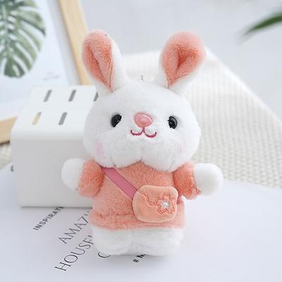Mini-Plüschhasen-Schlüsselanhänger als Ostergeschenk, niedliche Plüschhasen-Rucksackanhänger mit Tasche, Mitgebsel für Kindergeburtstage, Preise für die Ostereiersuche, Belohnungen im Klassenzimmer,