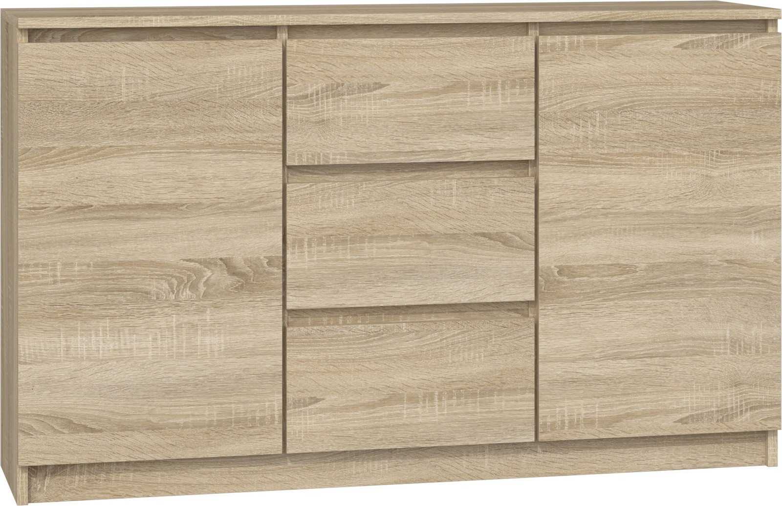Topeshop KOMODA 2D3S ladekast Sonoma eikenhout B/D/H: 120 x 40 x 97 cm