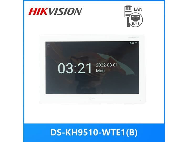 HIKVISION international version 10 pouces DS-KH9510-WTE1(B) moniteur intérieur, stérilisation 3PG POE, app Hik-connect,WiFi, interphone vidéo