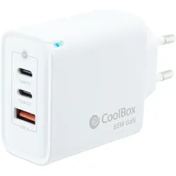CoolBox COO-CUP-65CCA (65 W, 2 Ports), USB Ladegerät, Weiss