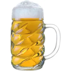 6x Stölzle Oberglas Diamond Bierkrug 1 l, Maßkrug, geeicht