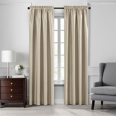 Threadmade Colette Faux Silk Blackout Window Curtain