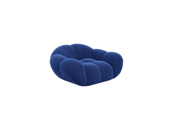 Design Loungesessel „Levante“ mit Samtbezug Samtbezug Königsblau BLOOMINGLOFT Collection