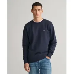 Gant für Herren. 2006065 Shield marineblaues Sweatshirt mit Rundhalsausschnitt (S), Lässig, Baumwolle, Langarm
