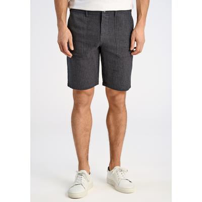 Shorts LINDBERGH "Leinenshorts Relaxed Fit", Herren, Gr. XS, schwarz, Obermaterial: 55% Baumwolle, 45% Leinen, meliert, relaxed fit, Hosen Shorts