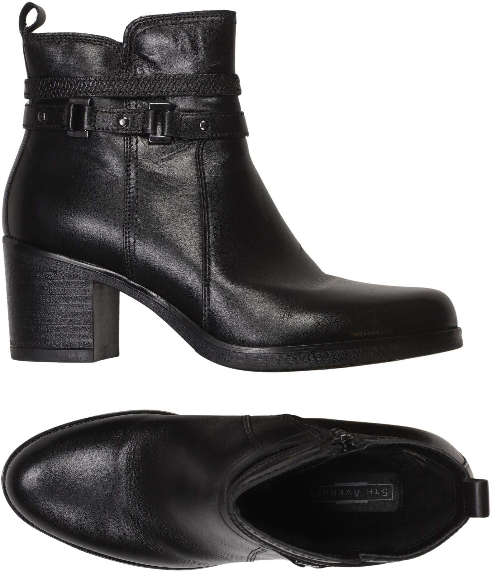 5th Avenue Damen Stiefelette, Schwarz, Gr. EU 39, Leder - Second Hand