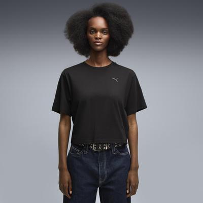 T-Shirt PUMA "CLASS RELAXED GRAPHIC TEE", Damen, Gr. L, schwarz (puma schwarz), Jersey, Obermaterial: 100% Baumwolle, unifarben, relaxed fit kurz, Rundhals, Shirts T-Shirt, mit kurzem Schnitt, Kurzarmdesign, unifarbenes Design, Relaxed Fit