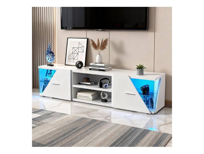 oyajia Lowboard LED TV-Schrank (mit LED-Beleuchtung, stehend Lowboard, 150cm), für Fernseher bis 55 Zoll