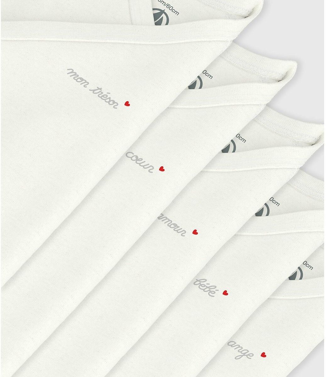 PETIT BATEAU Lot de 5 bodies manches courtes