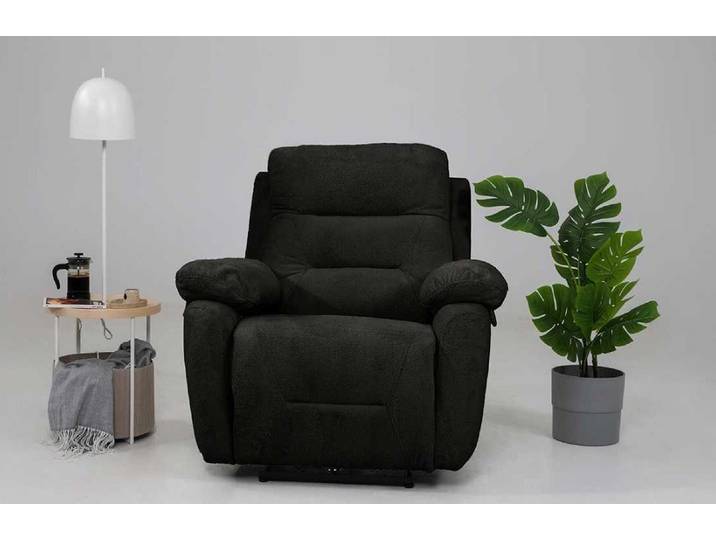 Xlmoebel Relaxsessel Schwarzer elektrischer Relaxsessel aus Stoff mit Komfortfunktion (1-St), Made in Europa